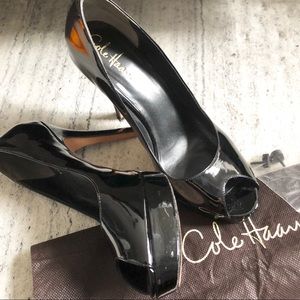 Cole Haan Nike Air Platform PeepToe Heel, Black